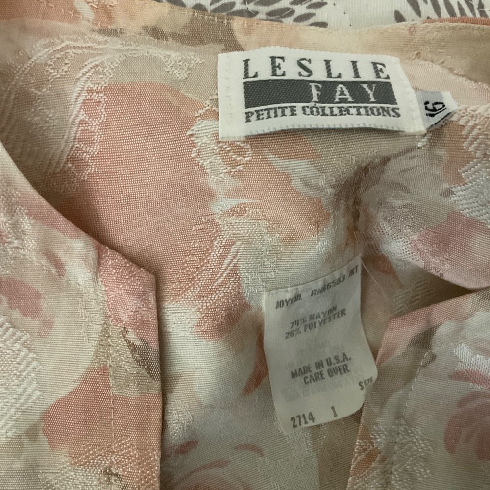 Vintage 1970 Leslie Faye Petite Collections Floral Jacket Size‎ 16 - Picture 5 of 11